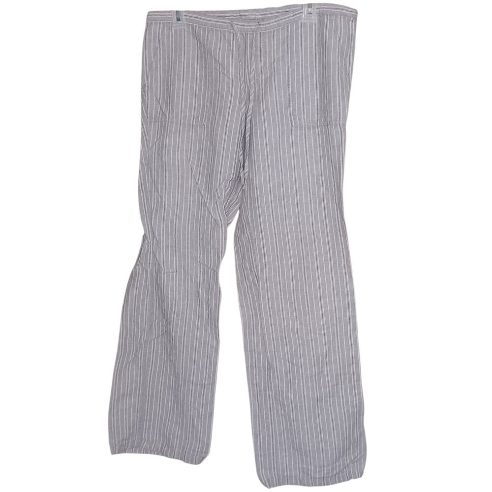Victoria's Secret Gray Striped Linen Pants Size 6